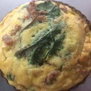 Dairy-Free Quiche with Chorizo, Power Greens, and a Sweet Potato Hash Brown Crust Gluten-Free Dairy-Free