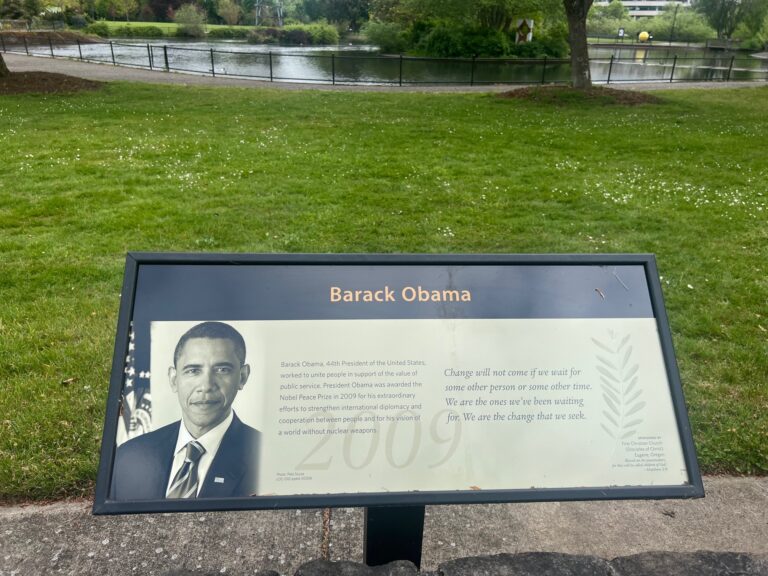 Barack Obama sign in Alton Baker Park, Eugene, Oregon