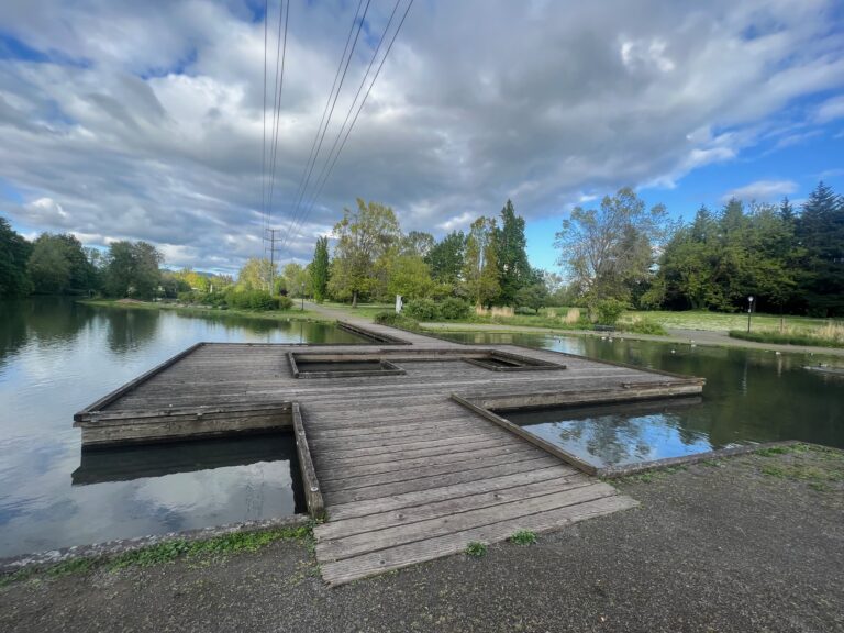 Walkways across the water through Park